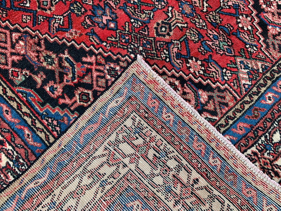 10'4 x 6'9 Hand-Knotted Persian Wool Rug in Red, Blue, Ivory & Blush Traditional Medallion Design | KBHM-1150