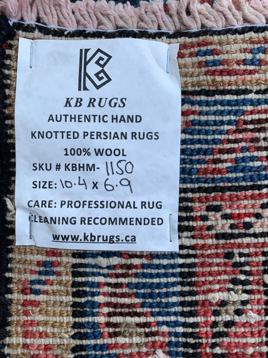 10'4 x 6'9 Hand-Knotted Persian Wool Rug in Red, Blue, Ivory & Blush Traditional Medallion Design | KBHM-1150