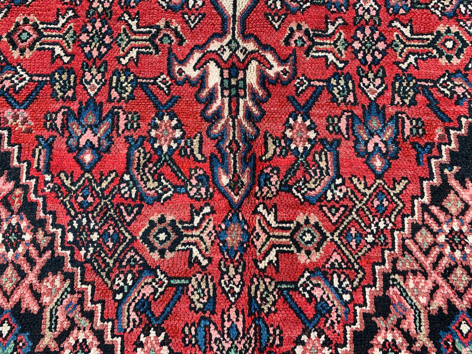 10'4 x 6'9 Hand-Knotted Persian Wool Rug in Red, Blue, Ivory & Blush Traditional Medallion Design | KBHM-1150