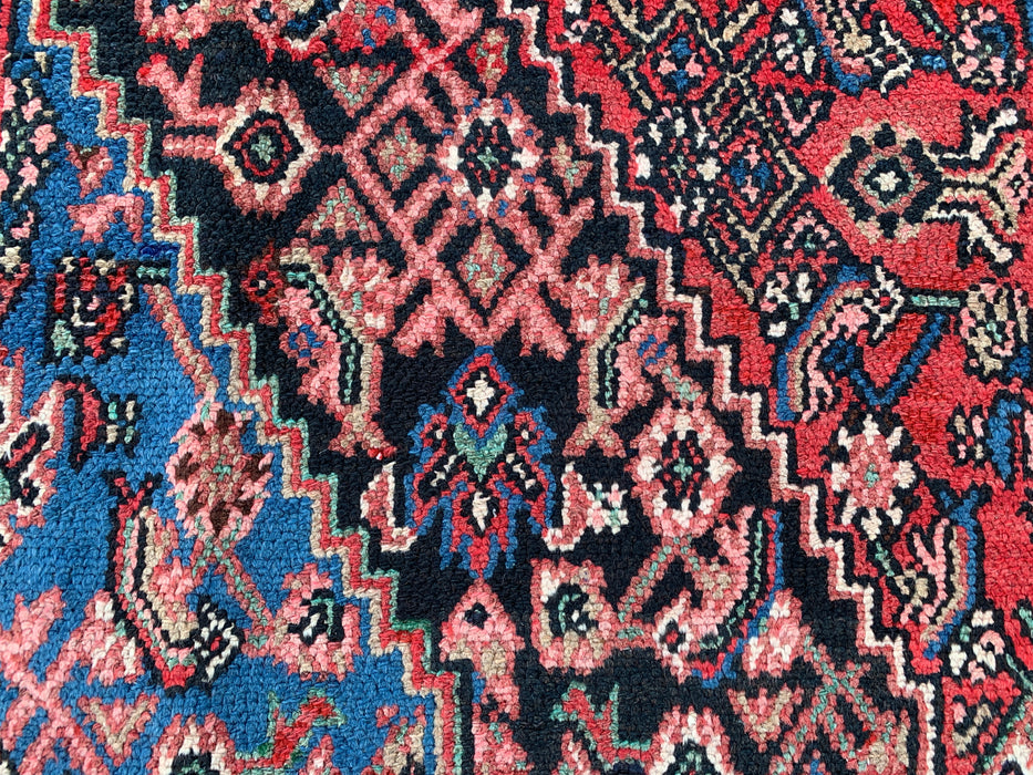 10'4 x 6'9 Hand-Knotted Persian Wool Rug in Red, Blue, Ivory & Blush Traditional Medallion Design | KBHM-1150