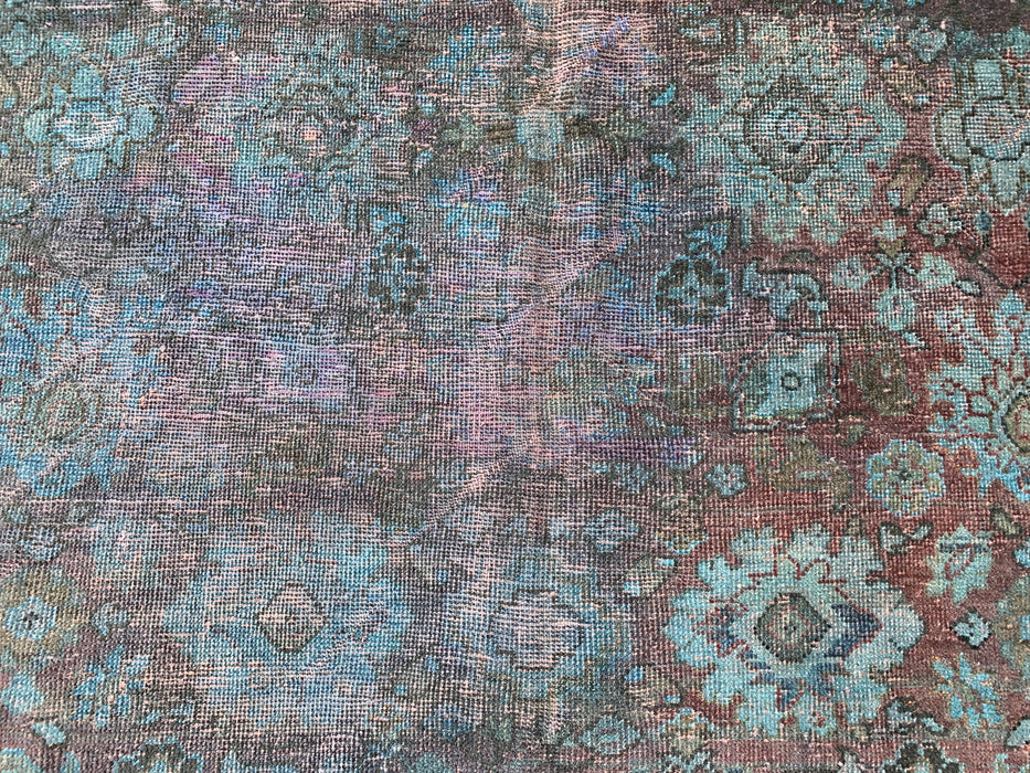 KBHM-1160 Hand-Knotted Persian Wool Rug – 9'2 x 5'7 Vintage Distressed Blue, Taupe & Mauve Area Rug