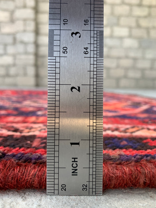 Hand-Knotted Persian Wool Rug – 8'1" x 4'11" Red & Navy Tribal Medallion Area Rug | KBHM-1162