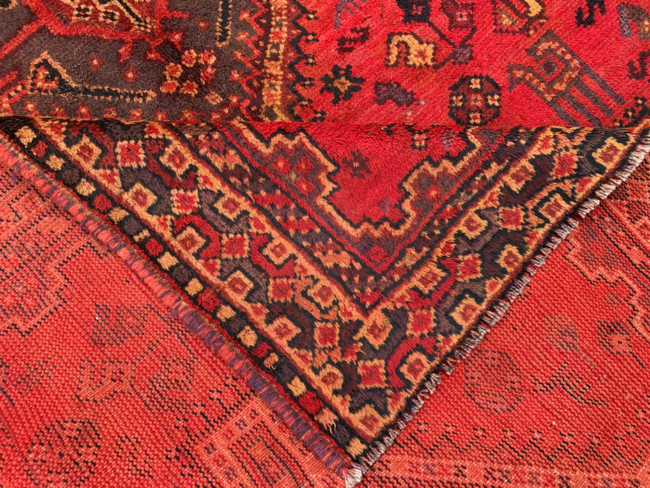 Hand-Knotted Persian Wool Rug 7'5 x 5'0 Red Tribal Medallion Area Rug - KBHM-1166