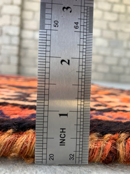 8'3 x 5'2 Hand-Knotted Persian Wool Rug in Rust, Peach, Brown & Ivory Tribal Geometric Design | KBHM-1167