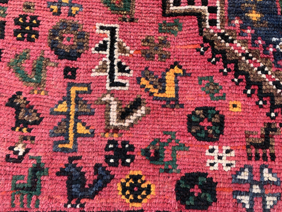 Hand-Knotted Persian Wool Rug 8'8 x 5'9 Pink Tribal Medallion Area Rug - KBHM-1168