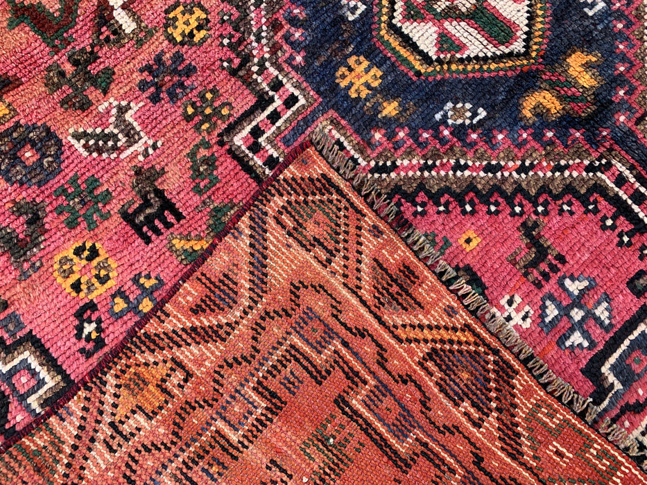 Hand-Knotted Persian Wool Rug 8'8 x 5'9 Pink Tribal Medallion Area Rug - KBHM-1168