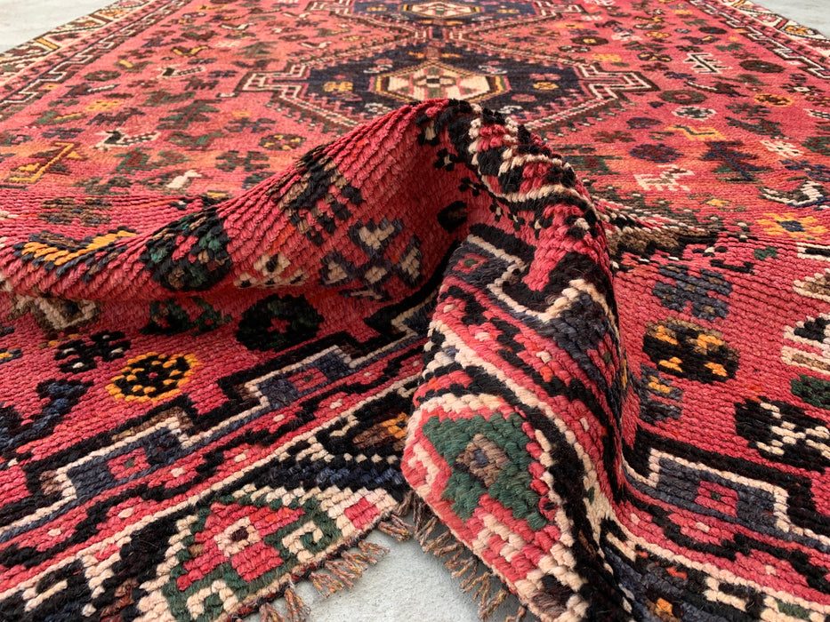 Hand-Knotted Persian Wool Rug 8'8 x 5'9 Pink Tribal Medallion Area Rug - KBHM-1168