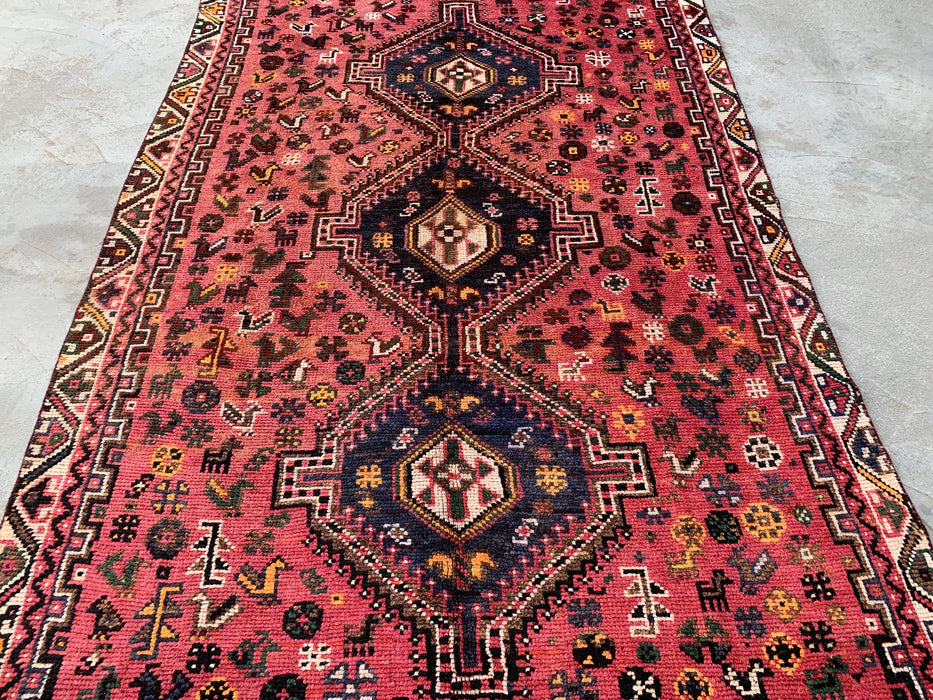 Hand-Knotted Persian Wool Rug 8'8 x 5'9 Pink Tribal Medallion Area Rug - KBHM-1168