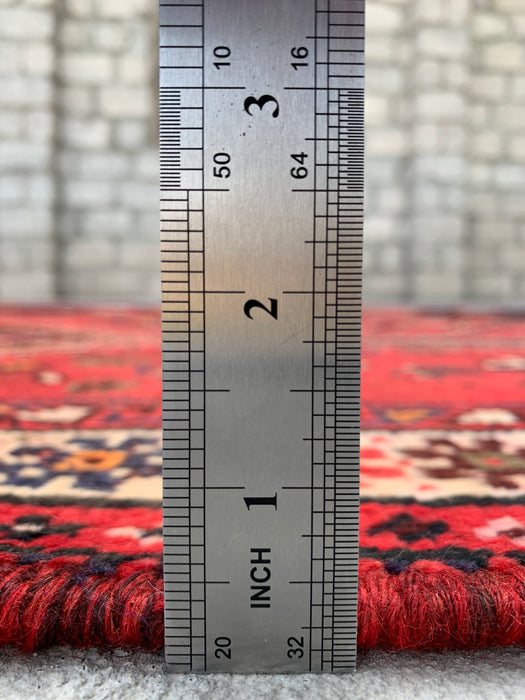 KBHM-1169 Hand-Knotted Persian Wool Rug – 9'2" x 6'2" Red Tribal Vintage Area Rug