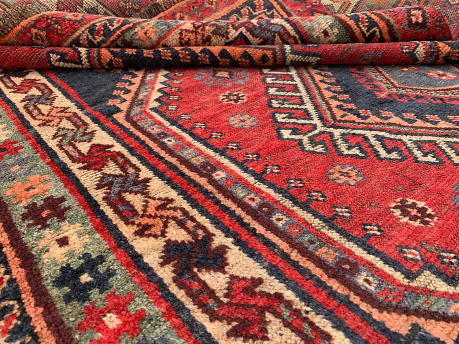 Hand-Knotted Persian Wool Rug 7'11 x 4'11 Red Tribal Medallion Area Rug - KBHM-1171