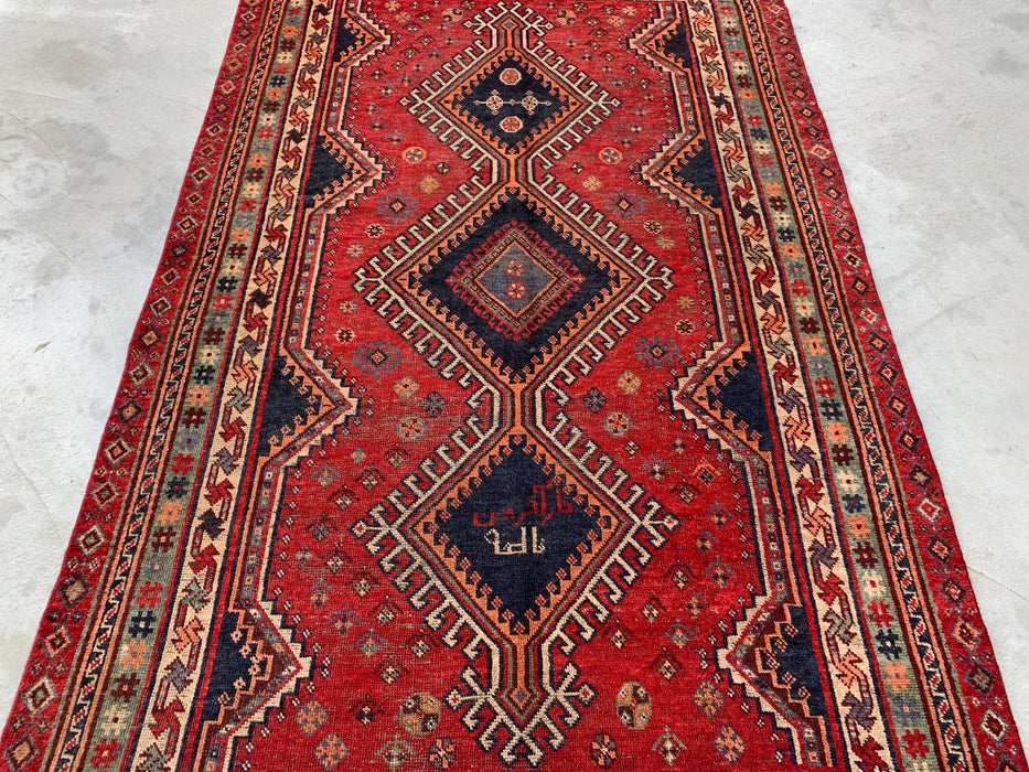Hand-Knotted Persian Wool Rug 7'11 x 4'11 Red Tribal Medallion Area Rug - KBHM-1171