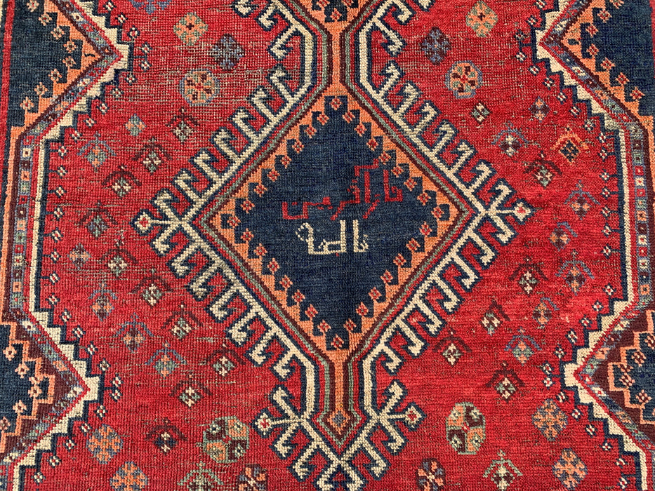 Hand-Knotted Persian Wool Rug 7'11 x 4'11 Red Tribal Medallion Area Rug - KBHM-1171