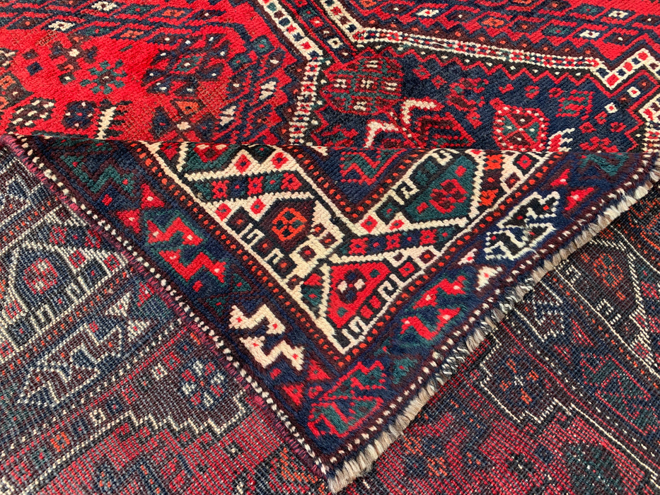 Hand-Knotted Persian Wool Rug 8'2 x 5'3 Red Tribal Medallion Area Rug - KBHM-1172