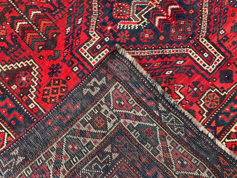 Hand-Knotted Persian Wool Rug 8'2 x 5'3 Red Tribal Medallion Area Rug - KBHM-1172