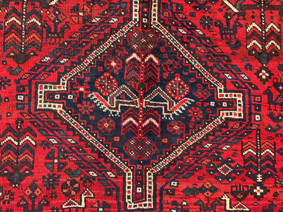 Hand-Knotted Persian Wool Rug 8'2 x 5'3 Red Tribal Medallion Area Rug - KBHM-1172