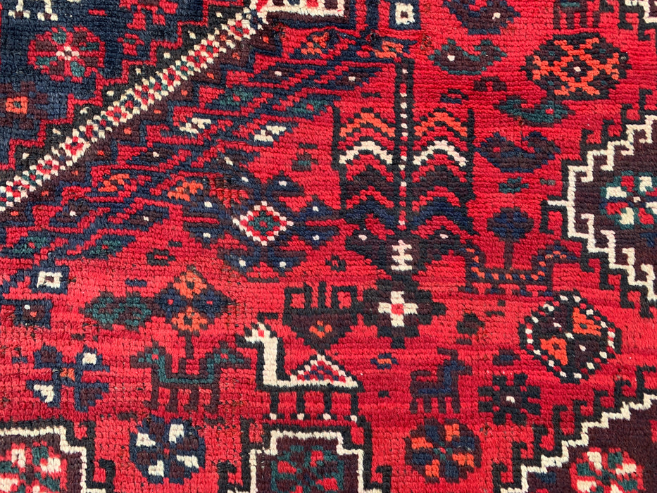 Hand-Knotted Persian Wool Rug 8'2 x 5'3 Red Tribal Medallion Area Rug - KBHM-1172