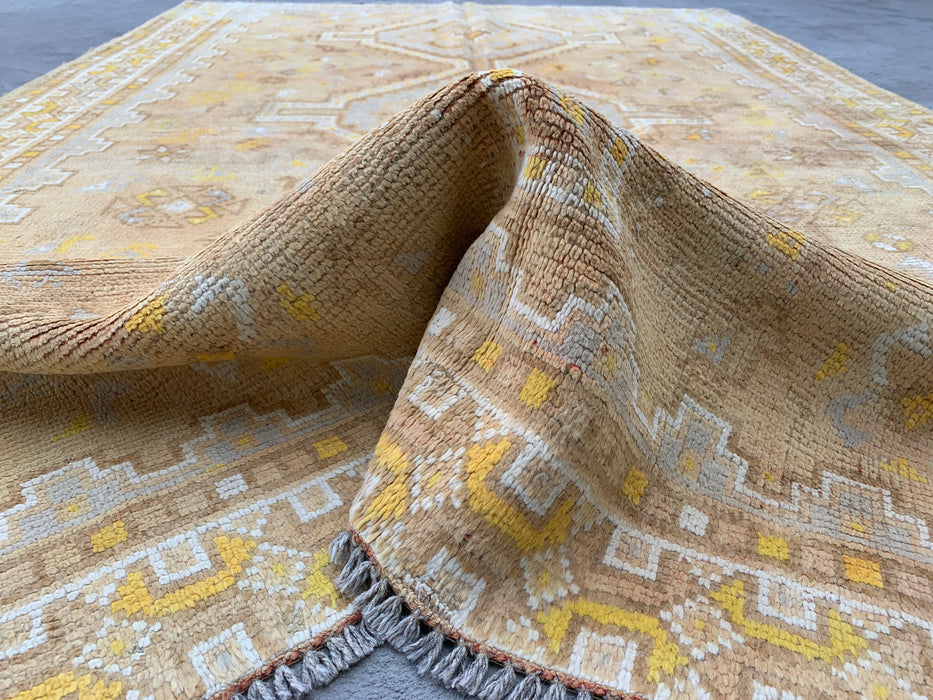 Hand-Knotted Persian Wool Rug 7'10 x 5'1 Beige, Ivory & Soft Yellow Tribal Medallion Area Rug - KBHM-1173