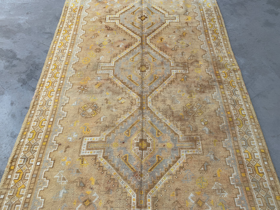 Hand-Knotted Persian Wool Rug 7'10 x 5'1 Beige, Ivory & Soft Yellow Tribal Medallion Area Rug - KBHM-1173