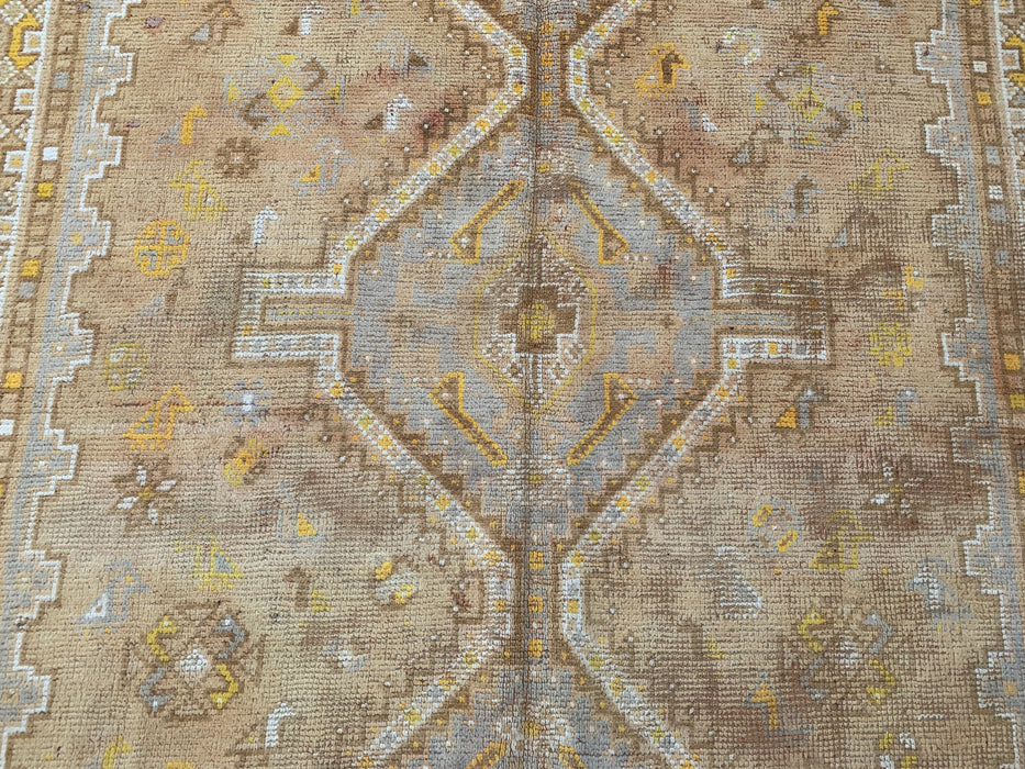 Hand-Knotted Persian Wool Rug 7'10 x 5'1 Beige, Ivory & Soft Yellow Tribal Medallion Area Rug - KBHM-1173