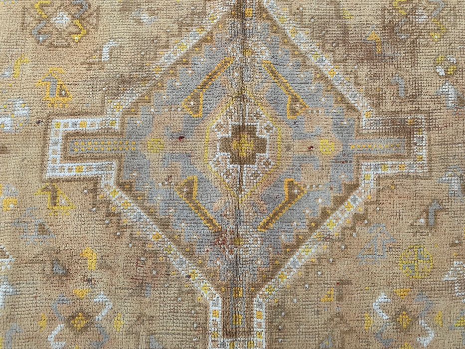 Hand-Knotted Persian Wool Rug 7'10 x 5'1 Beige, Ivory & Soft Yellow Tribal Medallion Area Rug - KBHM-1173
