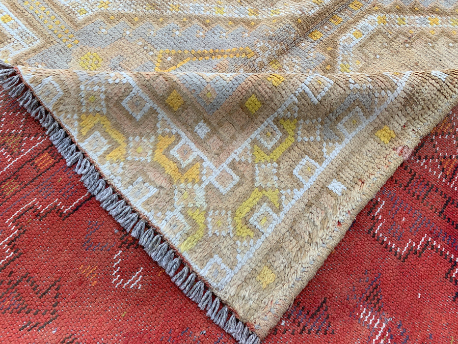 Hand-Knotted Persian Wool Rug 7'10 x 5'1 Beige, Ivory & Soft Yellow Tribal Medallion Area Rug - KBHM-1173