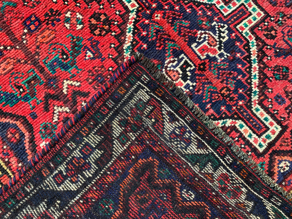 Hand-Knotted Persian Wool Rug 7'0 x 5'0 – Red Tribal Vintage Area Rug – KBHM-1177