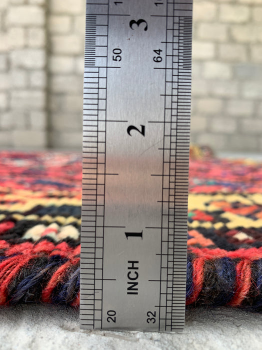 Hand-Knotted Persian Wool Rug 7'0 x 5'0 – Red Tribal Vintage Area Rug – KBHM-1177