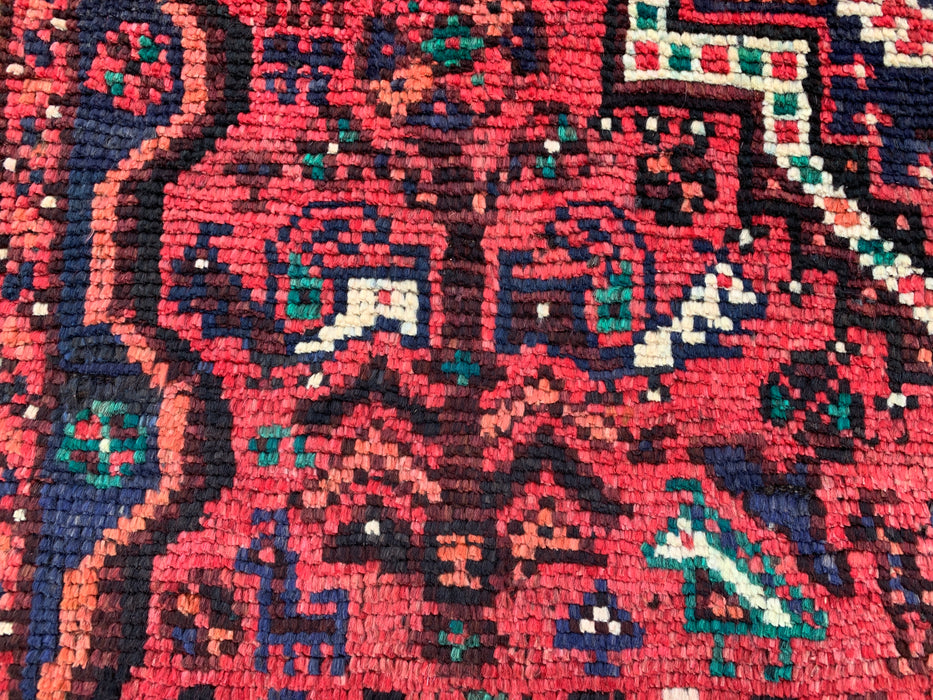 Hand-Knotted Persian Wool Rug 7'0 x 5'0 – Red Tribal Vintage Area Rug – KBHM-1177
