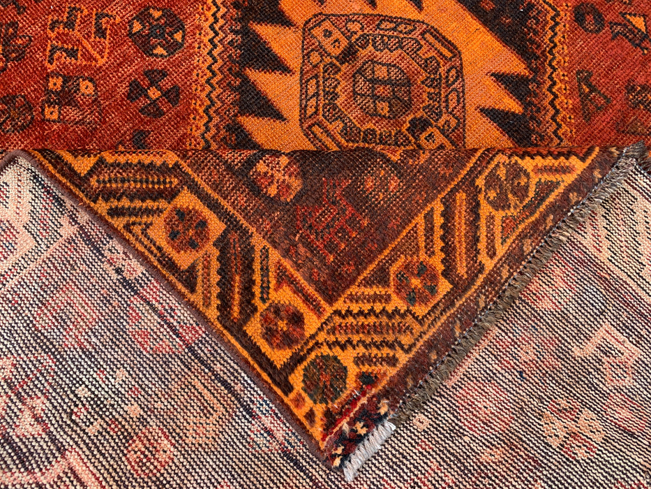 KBHM-1178 Hand-Knotted Persian Wool Rug – 10'2" x 6'2" Rust, Brown & Black Tribal Medallion Area Rug
