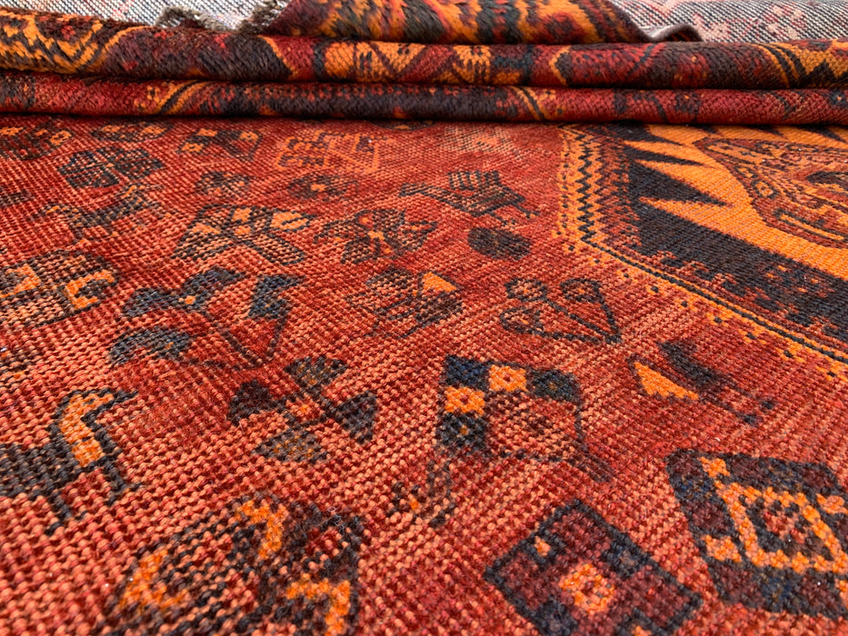 KBHM-1178 Hand-Knotted Persian Wool Rug – 10'2" x 6'2" Rust, Brown & Black Tribal Medallion Area Rug