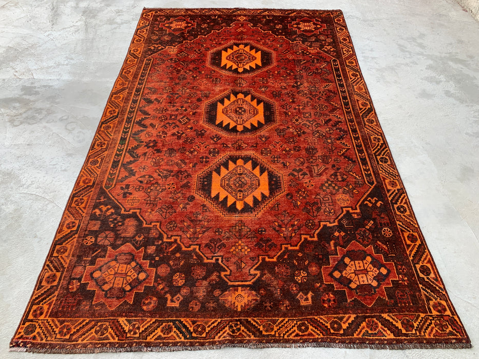KBHM-1178 Hand-Knotted Persian Wool Rug – 10'2" x 6'2" Rust, Brown & Black Tribal Medallion Area Rug