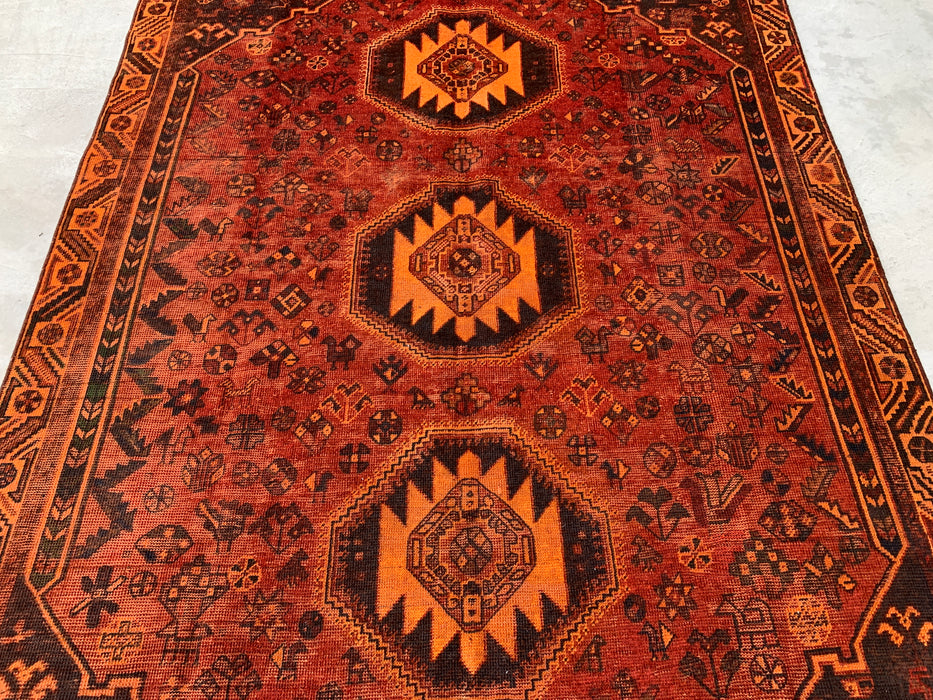 KBHM-1178 Hand-Knotted Persian Wool Rug – 10'2" x 6'2" Rust, Brown & Black Tribal Medallion Area Rug