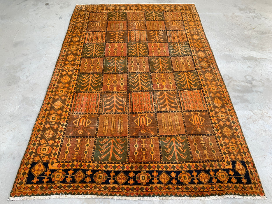 Handmade Persian Wool Area Rug 7x10 - Red Bakhtiari Persian Style Rug - Exact Size 10'2" x 6'7" - KBHM-1184