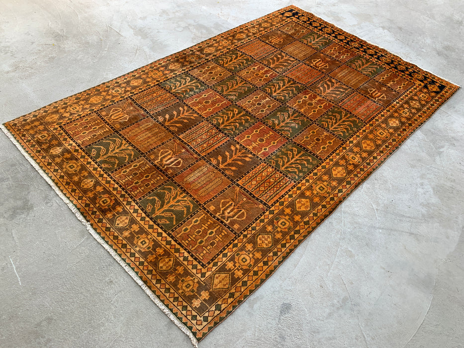 Handmade Persian Wool Area Rug 7x10 - Red Bakhtiari Persian Style Rug - Exact Size 10'2" x 6'7" - KBHM-1184