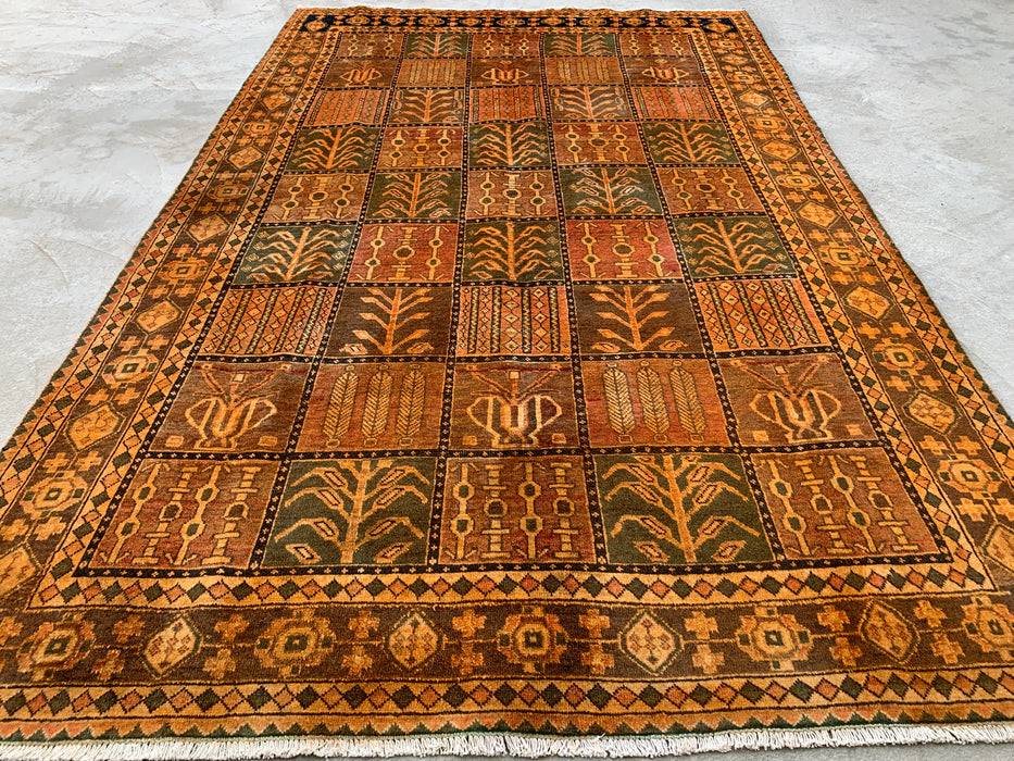 Handmade Persian Wool Area Rug 7x10 - Red Bakhtiari Persian Style Rug - Exact Size 10'2" x 6'7" - KBHM-1184