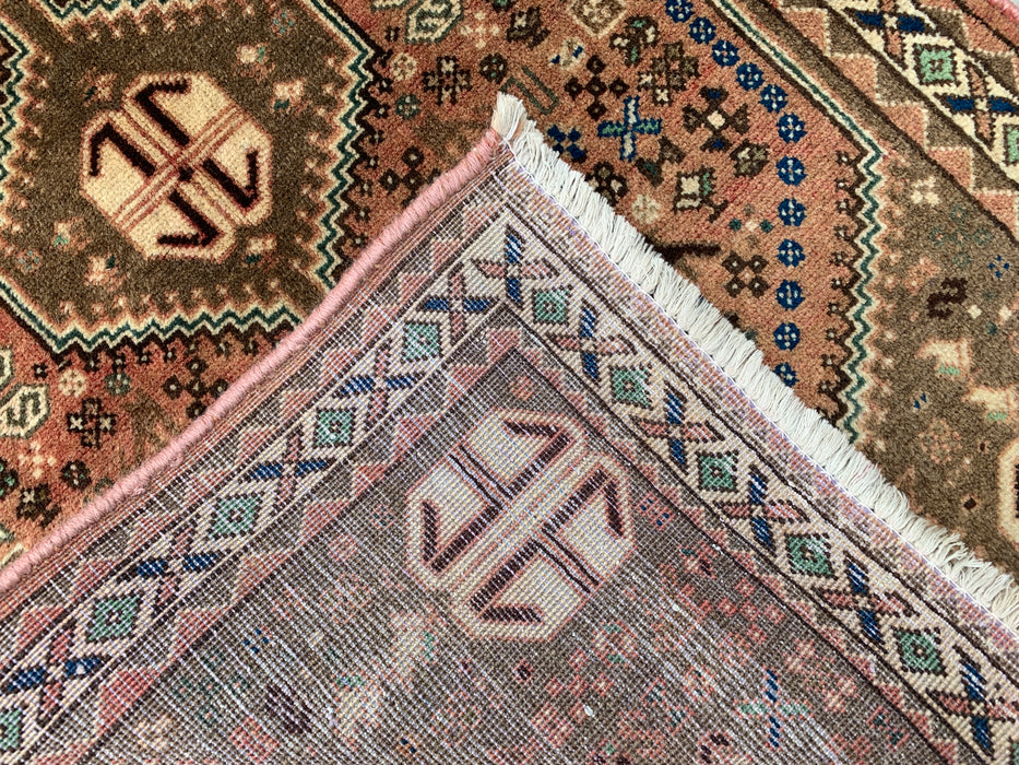 Hand-Knotted Persian Wool Rug 3'11 x 2'5 Blush, Taupe & Ivory Tribal Accent Rug - KBHM-1191