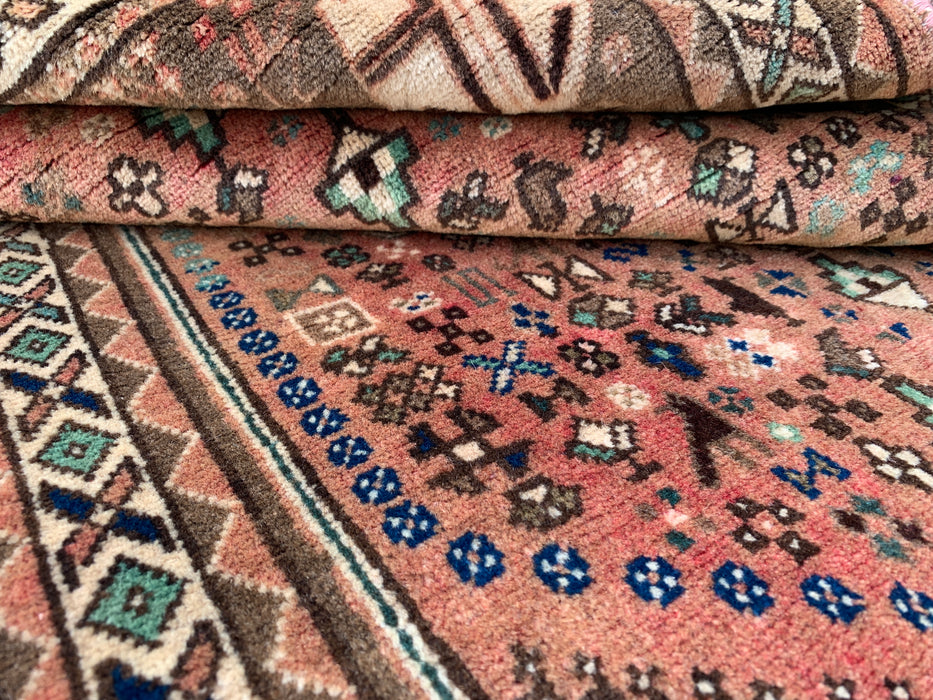 Hand-Knotted Persian Wool Rug 3'11 x 2'5 Blush, Taupe & Ivory Tribal Accent Rug - KBHM-1191