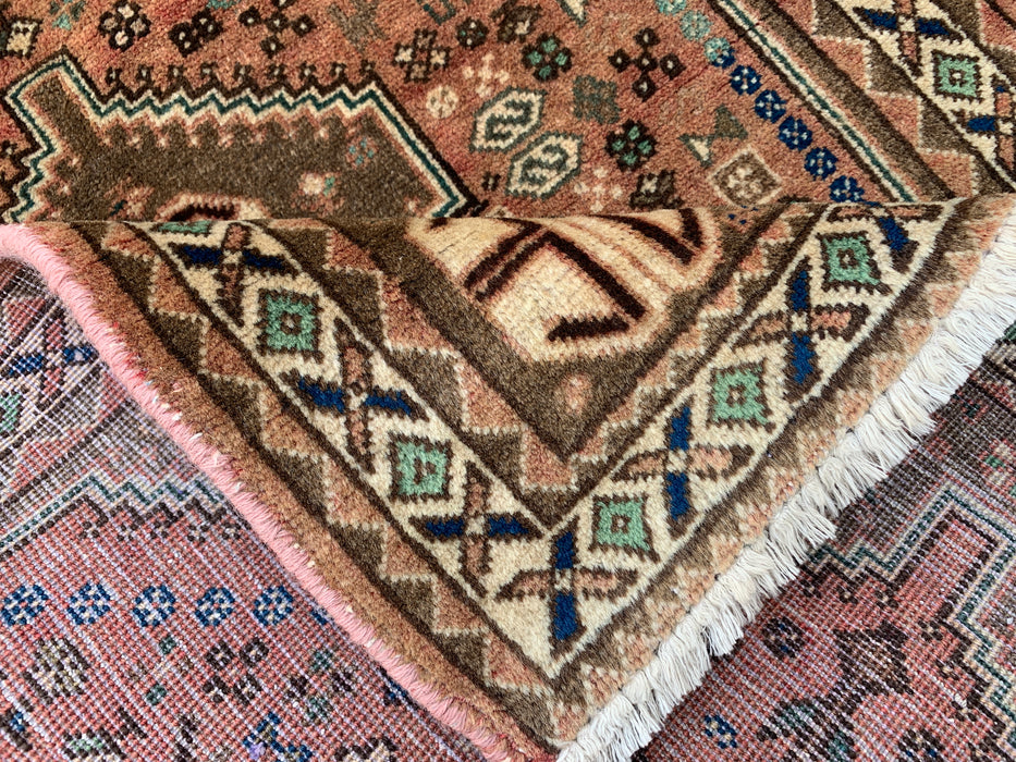 Hand-Knotted Persian Wool Rug 3'11 x 2'5 Blush, Taupe & Ivory Tribal Accent Rug - KBHM-1191