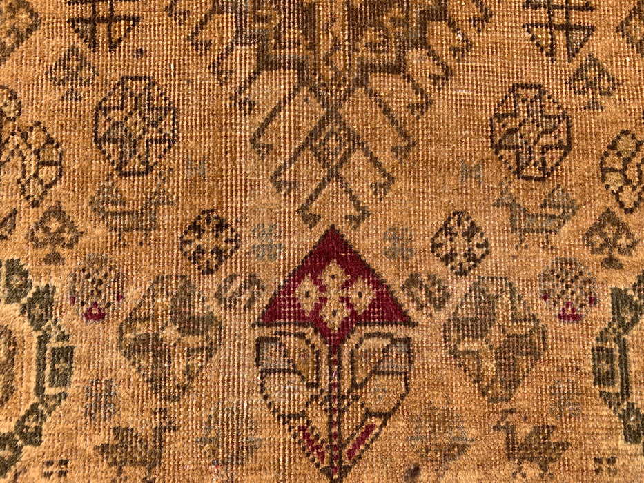 Vintage Persian Hand-Knotted Wool Runner Rug 5'10 x 2'7 Beige Brown KBHM-1194