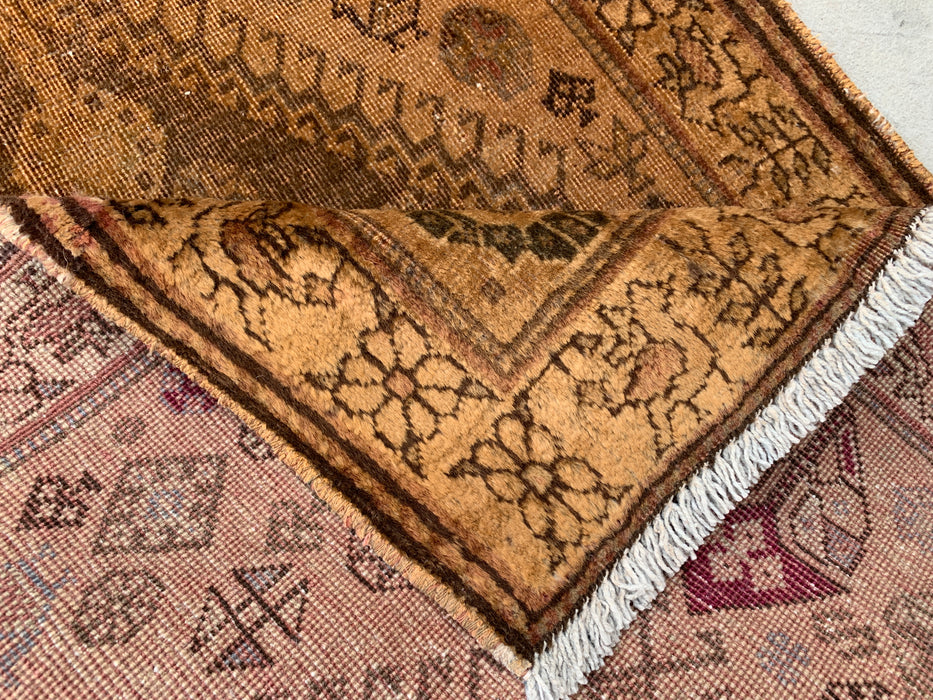 Vintage Persian Hand-Knotted Wool Runner Rug 5'10 x 2'7 Beige Brown KBHM-1194