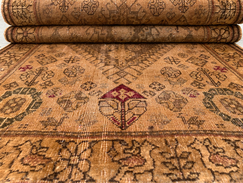 Vintage Persian Hand-Knotted Wool Runner Rug 5'10 x 2'7 Beige Brown KBHM-1194