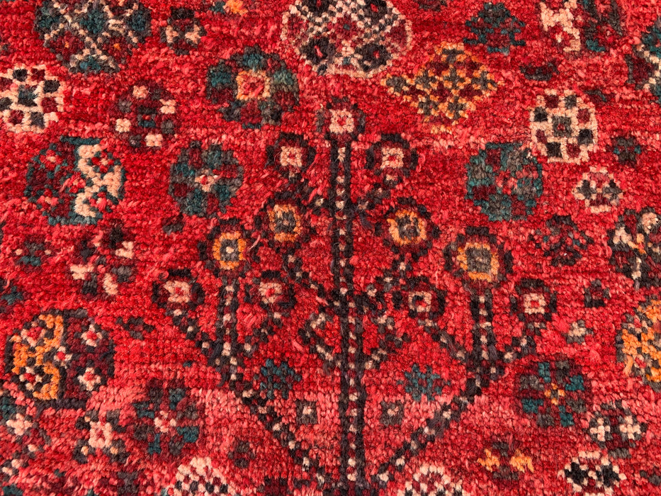 KBHM-1195 Hand-Knotted Persian Wool Rug – 3'8" x 3'1" Red, Ivory & Navy Tribal Accent Rug