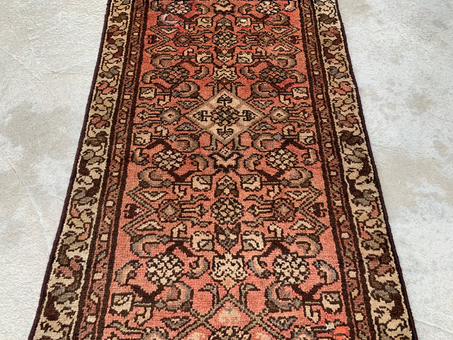 Hand-Knotted Persian Wool Rug - 2'11" x 1'10" - Pink, Brown & Ivory | KBHM-1196