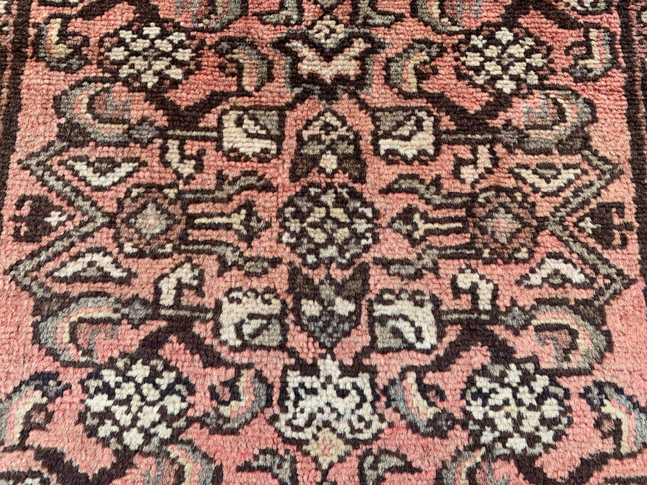 Hand-Knotted Persian Wool Rug - 2'11" x 1'10" - Pink, Brown & Ivory | KBHM-1196