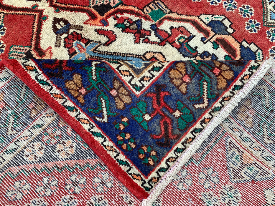 Hand-Knotted Persian Wool Runner Rug 10'1" x 4'11" - Red / Blue - KBHM-1201