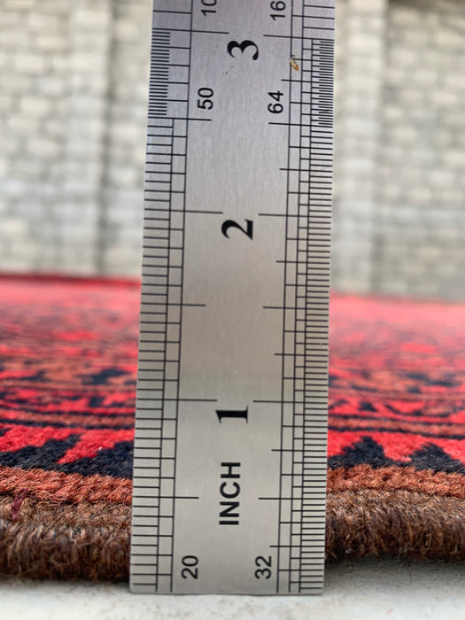 Hand-Knotted Persian Wool Rug 9'2 x 6'8 Red Geometric Area Rug - KBHM-1205