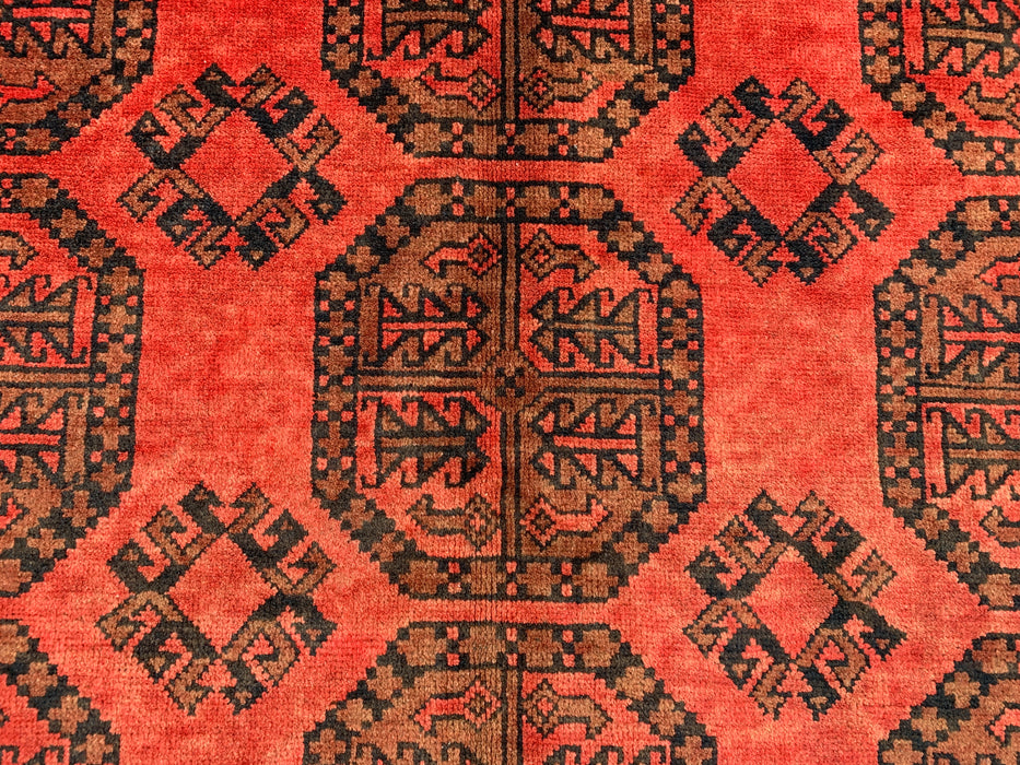 Hand-Knotted Persian Wool Rug 9'2 x 6'8 Red Geometric Area Rug - KBHM-1205