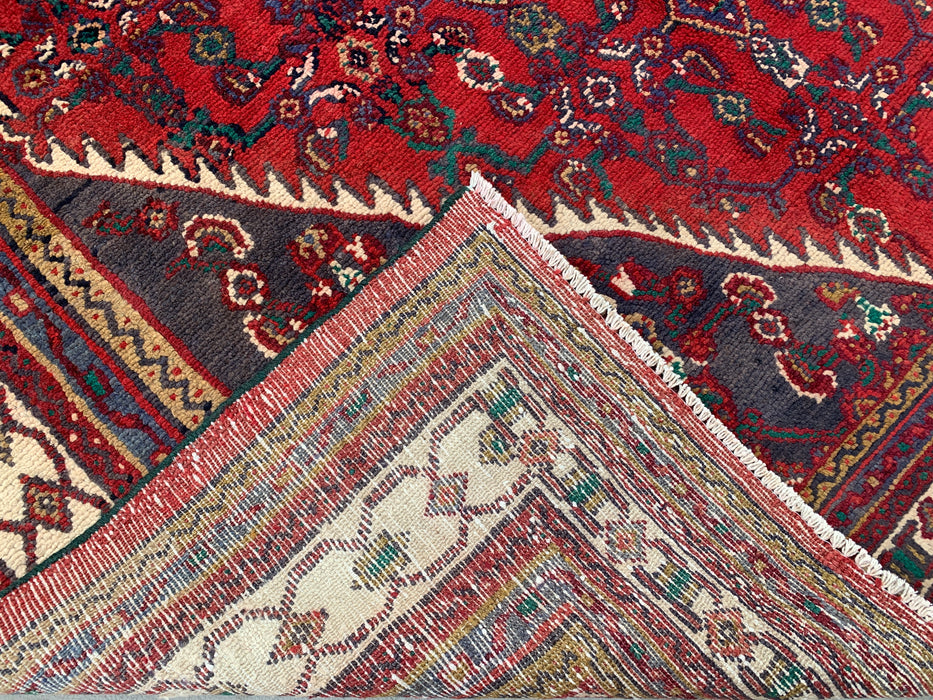 Hand-Knotted Persian Wool Rug 9'4 x 7'3 Red Geometric Medallion Rug - kbhm-1208