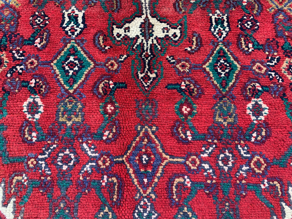 Hand-Knotted Persian Wool Rug 9'4 x 7'3 Red Geometric Medallion Rug - kbhm-1208