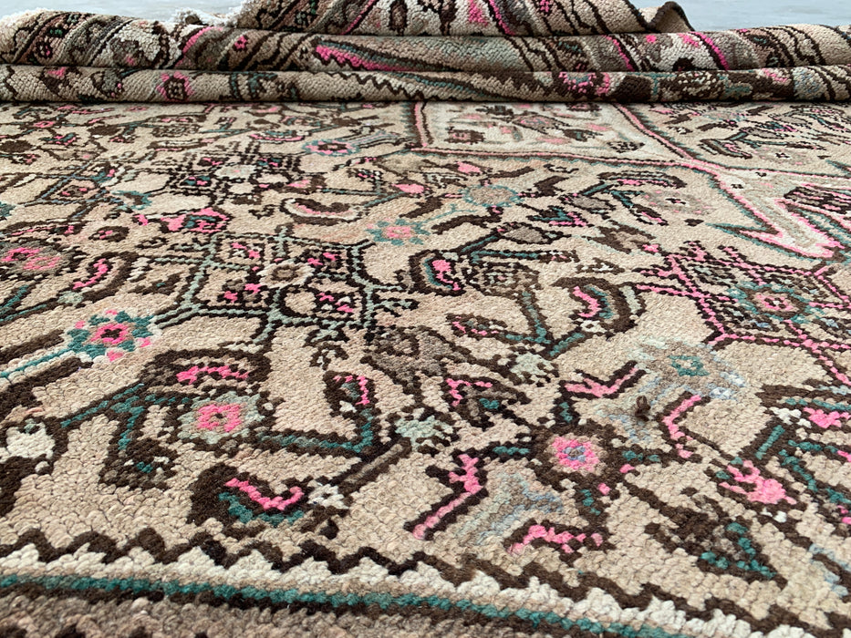 KBHM-1209 Hand-Knotted Persian Wool Rug – 10'1" x 8'7" – Beige, Brown & Soft Pink